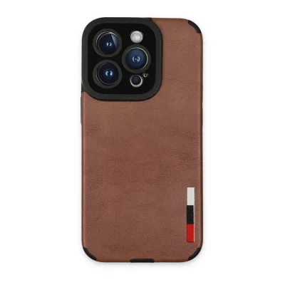BUĞZ İphone 14 Pro Max Kılıf Loop Deri Silikon - Kahverengi