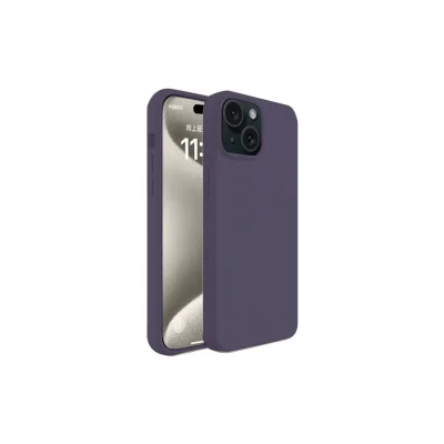 BUĞZ İphone 15 Kılıf First Silikon - Mürdüm