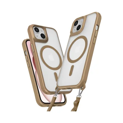 BUĞZ İphone 15 Plus Kılıf Enka Magsafe Silikon Kılıf - Desert