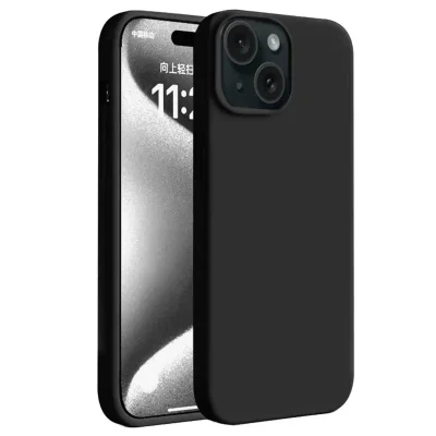 BUĞZ İphone 15 Plus Kılıf First Silikon - Siyah