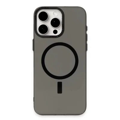 BUĞZ İphone 15 Pro Kılıf Anka Pc Magneticsafe Sert Metal Kapak - Siyah