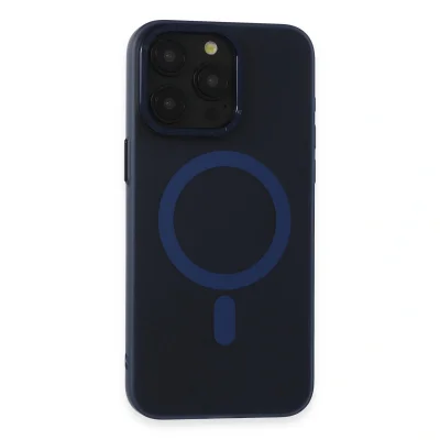 BUĞZ İphone 15 Pro Kılıf Lodos Magneticsafe Mat Kapak - Mavi