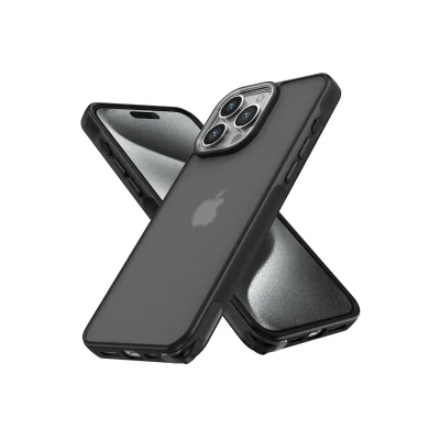 BUĞZ İphone 15 Pro Max Kılıf Elegant Kapak - Siyah