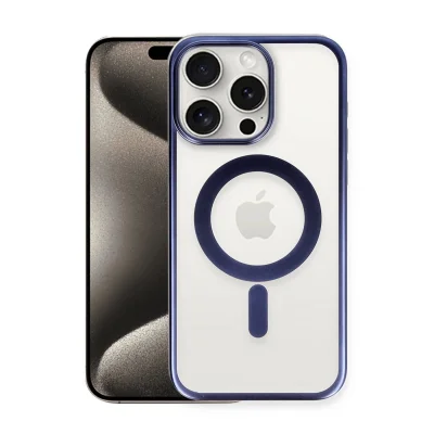 BUĞZ İphone 15 Pro Max Kılıf Erozi Magsafe Kapak - Lacivert