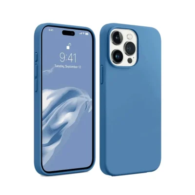 BUĞZ İphone 15 Pro Max Kılıf First Silikon - Mavi