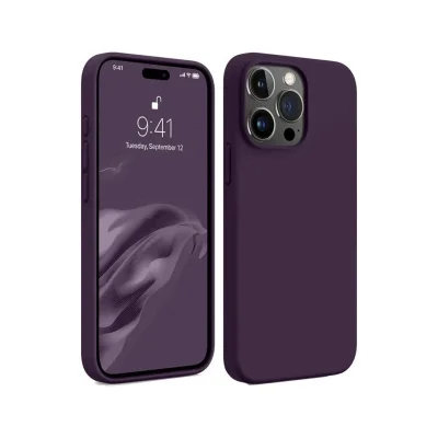 BUĞZ İphone 15 Pro Max Kılıf First Silikon - Mürdüm