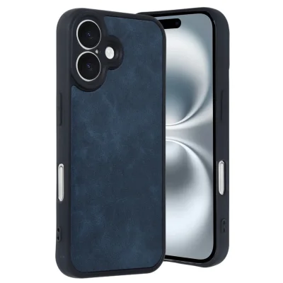 BUĞZ İphone 16 Kılıf Aras Deri Kapak - Lacivert