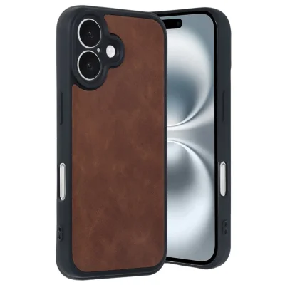 BUĞZ İphone 16 Kılıf Aras Deri Kapak - Taba