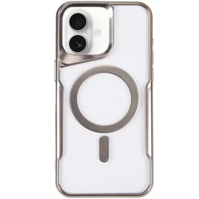 BUĞZ İphone 16 Kılıf Boyi Magsafe Silikon Kapak - Gümüş