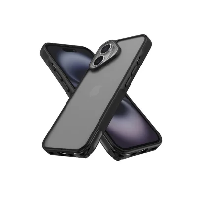 BUĞZ İphone 16 Kılıf Elegant Kapak - Siyah