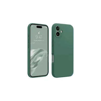 BUĞZ İphone 16 Kılıf First Silikon - Koyu Yeşil