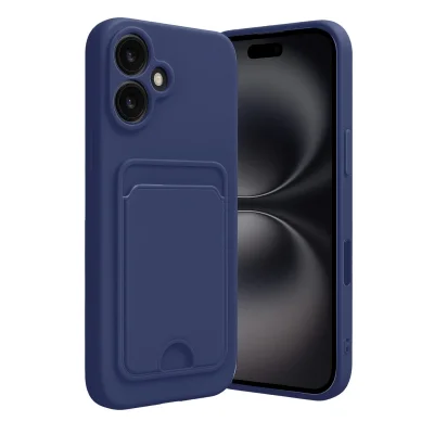 BUĞZ İphone 16 Kılıf Kelvin Kartvizitli Silikon - Lacivert