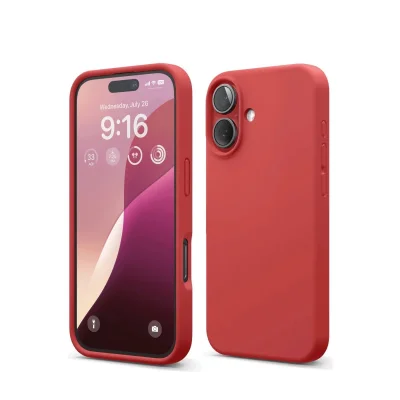 BUĞZ İphone 16 Kılıf Nano İçi Kadife Silikon - Kırmızı