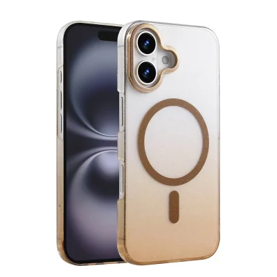 BUĞZ İphone 16 Plus Glossy Magsafe Kapak - Çöl Titanyum