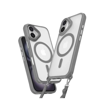 BUĞZ İphone 16 Plus Kılıf Enka Magsafe Silikon Kılıf - Titan Gri