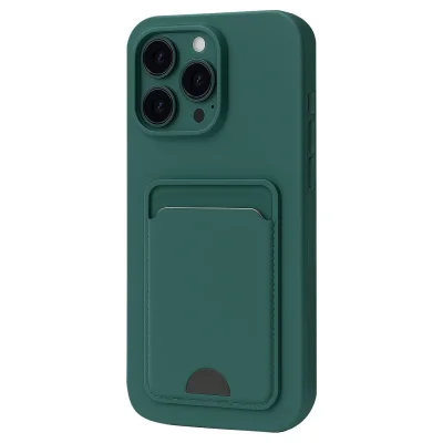 BUĞZ İphone 16 Plus Kılıf Kelvin Kartvizitli Silikon - Koyu Yeşil