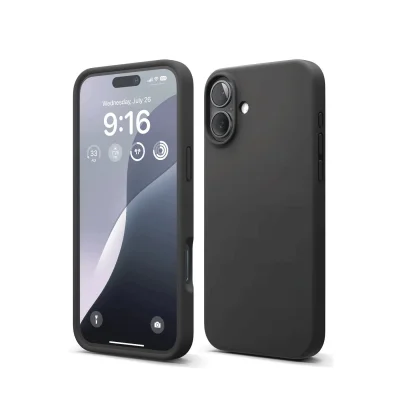 BUĞZ İphone 16 Plus Kılıf Nano İçi Kadife Silikon - Siyah