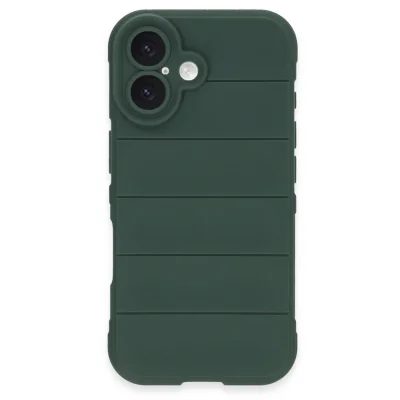 BUĞZ İphone 16 Plus Kılıf Optimum Silikon - Koyu Yeşil