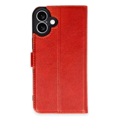 BUĞZ İphone 16 Plus Kılıf Trend S Plus Kapaklı Kılıf - Kırmızı