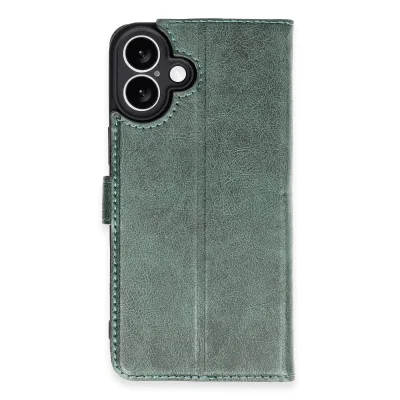 BUĞZ İphone 16 Plus Kılıf Trend S Plus Kapaklı Kılıf - Yeşil