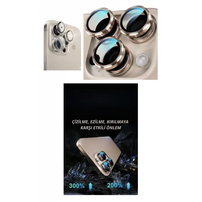 BUĞZ iPhone 16 Pro Kamera Lens Koruyucu Naturel