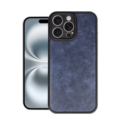 BUĞZ İphone 16 Pro Kılıf Aras Deri Kapak - Lacivert