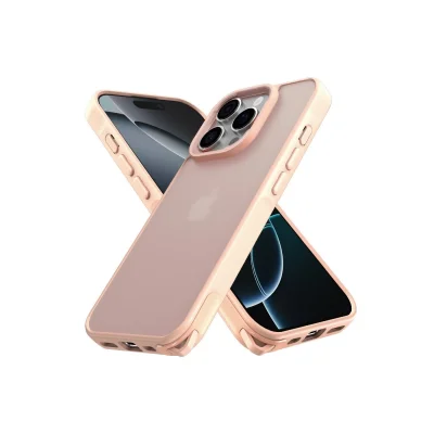 BUĞZ İphone 16 Pro Kılıf Elegant Kapak - Pudra