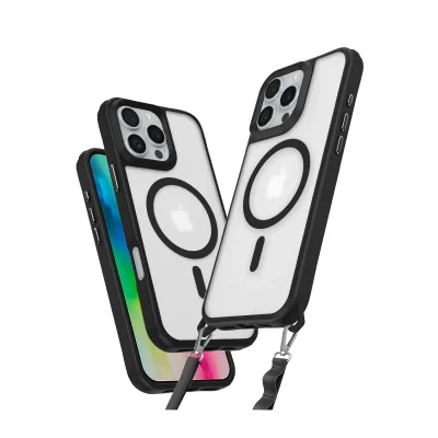 BUĞZ İphone 16 Pro Kılıf Enka Magsafe Silikon Kılıf - Siyah