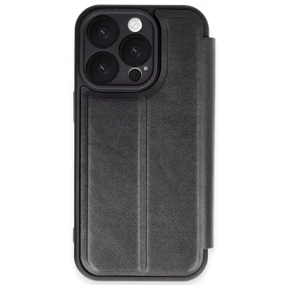 BUĞZ İphone 16 Pro Kılıf Flip Cover - Siyah