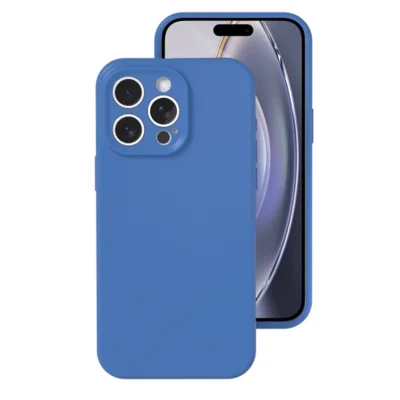 BUĞZ İphone 16 Pro Kılıf Nano İçi Kadife Silikon - Mavi