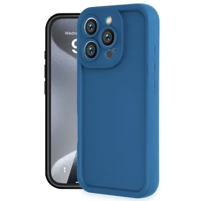 BUĞZ İphone 16 Pro Kılıf Viera Silikon - Mavi