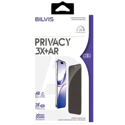 BUĞZ İphone 16 Pro Max Bilvis 3x Ar Hayalet Cam Ekran Koruyucu - Siyah