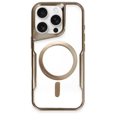 BUĞZ İphone 16 Pro Max Kılıf Boyi Magsafe Silikon Kapak - Kahverengi