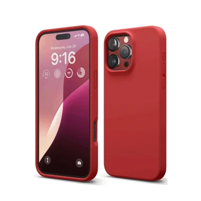 BUĞZ İphone 16 Pro Max Kılıf First Silikon - Kırmızı