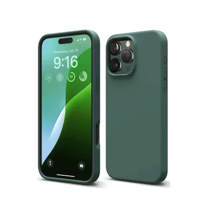 BUĞZ İphone 16 Pro Max Kılıf First Silikon - Koyu Yeşil