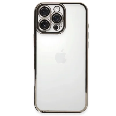 BUĞZ İphone 16 Pro Max Kılıf Razer Lensli Silikon - Titanyum Gri