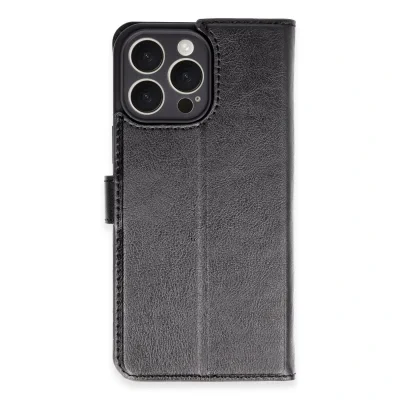 BUĞZ İphone 16 Pro Max Kılıf Trend S Plus Kapaklı Kılıf - Siyah