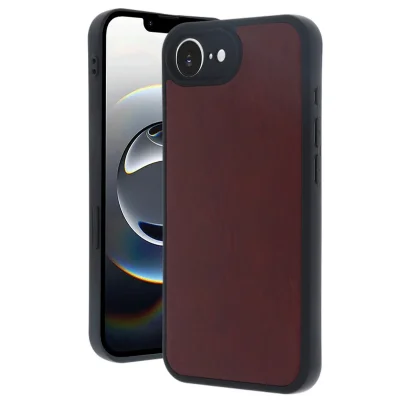 BUĞZ İphone 16e Kılıf Aras Deri Kapak - Bordo