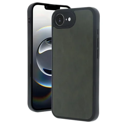 BUĞZ İphone 16e Kılıf Aras Deri Kapak - Koyu Yeşil