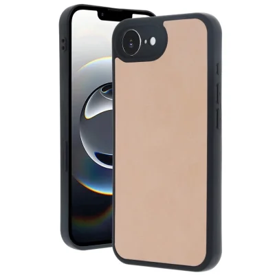 BUĞZ İphone 16e Kılıf Aras Deri Kapak - Pudra