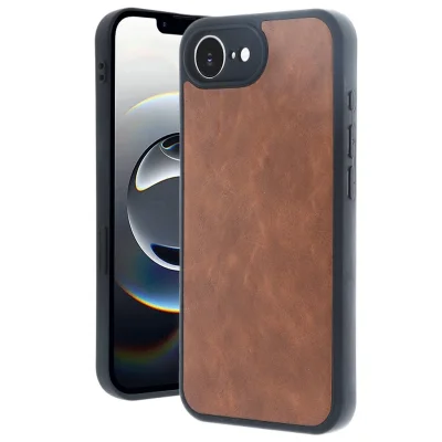 BUĞZ İphone 16e Kılıf Aras Deri Kapak - Taba