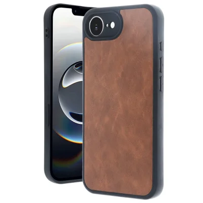 BUĞZ İphone 16e Kılıf Aras Deri Kapak - Taba