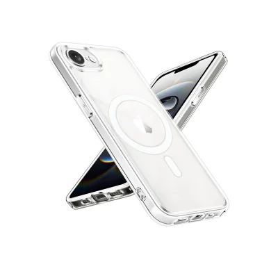 BUĞZ İphone 16e Kılıf Magneticsafe Şeffaf Silikon - Şeffaf