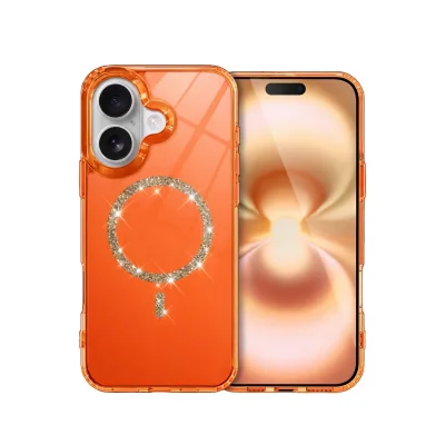 BUĞZ İphone 17 Live Diamond Magsafe Kapak - Turuncu