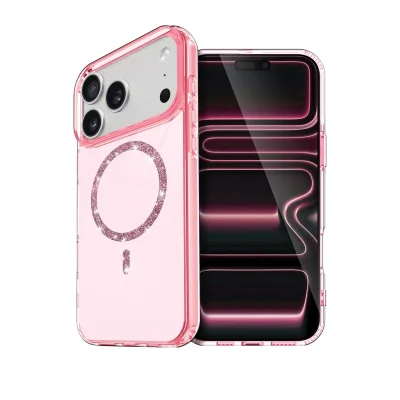 BUĞZ İphone 17 Pro Max Live Diamond Magsafe Kapak - Pembe