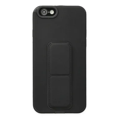 BUĞZ İphone 6 Kılıf Mega Standlı Silikon - Siyah