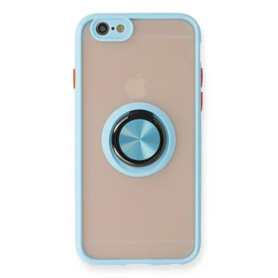 BUĞZ İphone 6 Kılıf Montreal Yüzüklü Silikon Kapak - Buz Mavi
