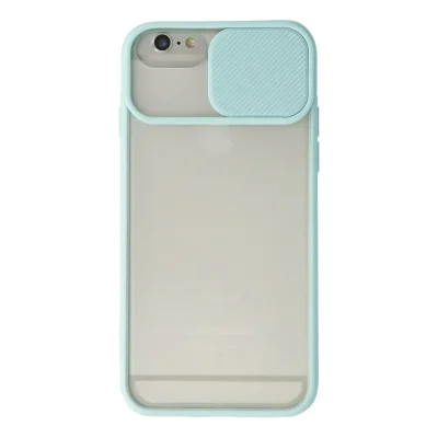 BUĞZ İphone 6 Kılıf Palm Buzlu Kamera Sürgülü Silikon - Turkuaz