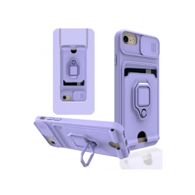 BUĞZ İphone 6 Kılıf Zuma Kartvizitli Yüzüklü Silikon - Lila