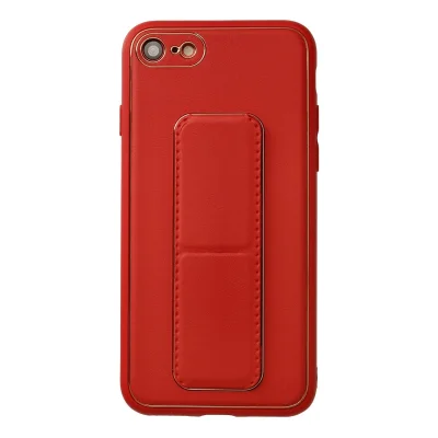BUĞZ İphone 7 Kılıf Coco Deri Standlı Kapak - Kırmızı